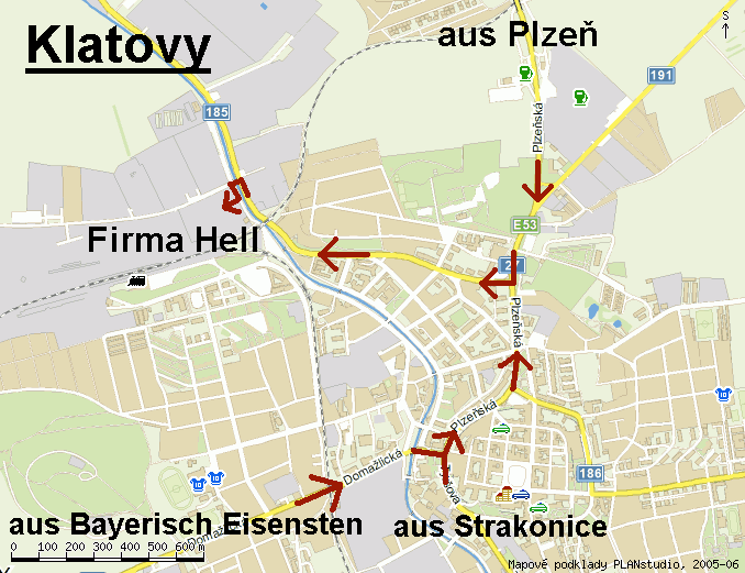 die Landkarte des Klatovys